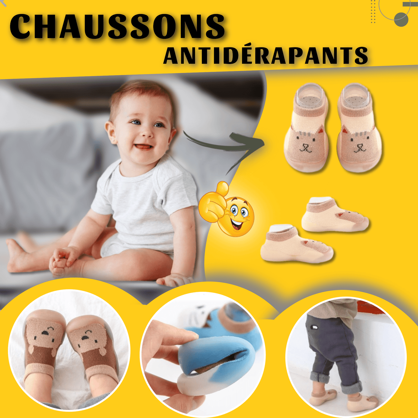 Chaussons Antiderapants pour bebe Ma boutique