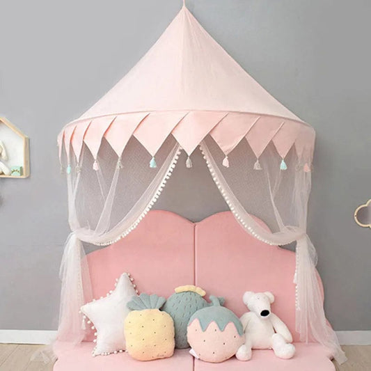 Ciel de lit demi lune Rose boudechoux