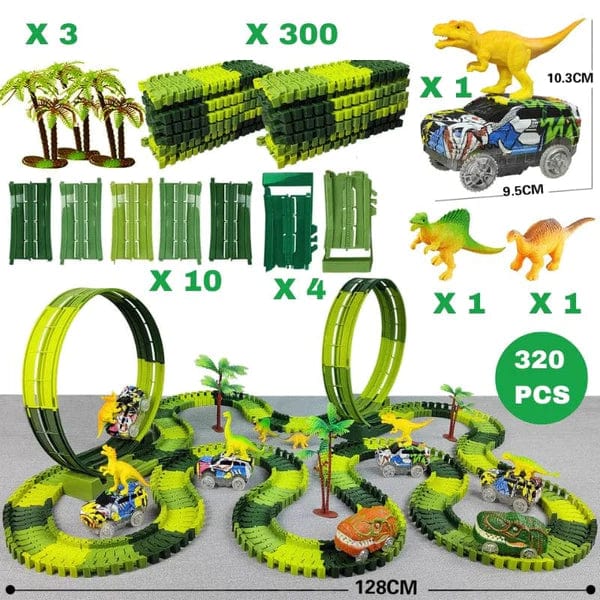 Circuit Voiture Dinosaure pour bébé Pack de 320 pièces boudechoux