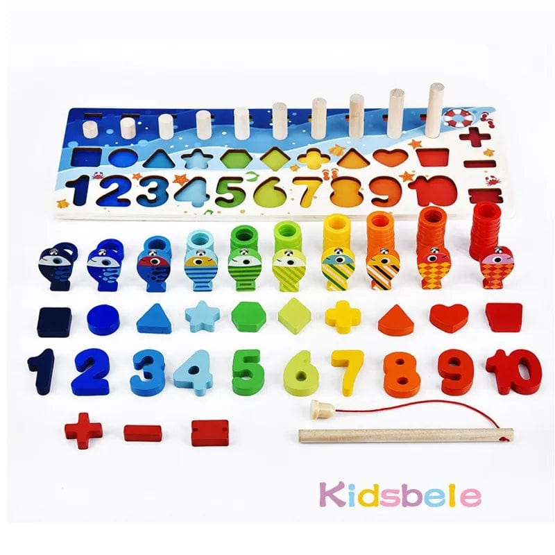 Jeu Montessori Bois Chiffres Lettres et Formes boudechoux
