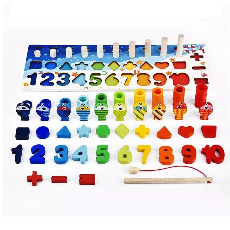 Jeu Montessori Bois Chiffres Lettres et Formes boudechoux