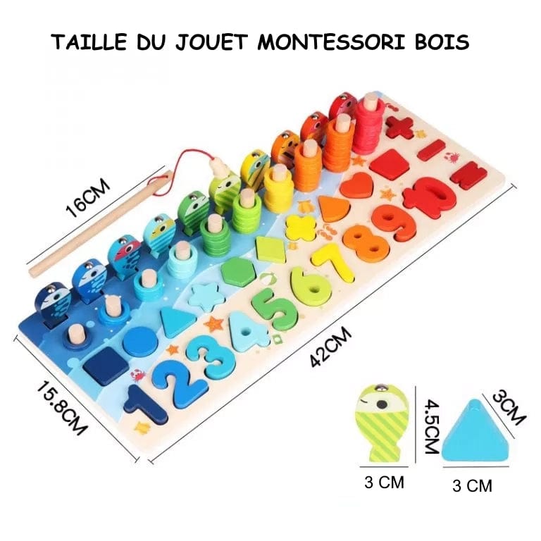 Jeu Montessori Bois Chiffres Lettres et Formes boudechoux