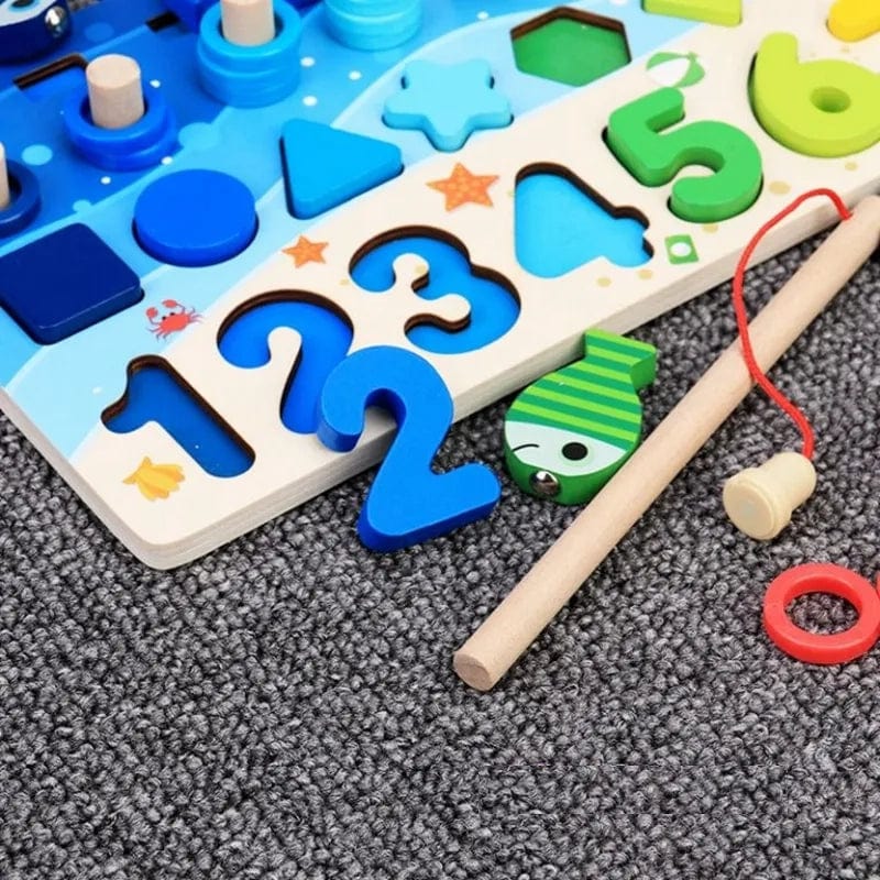 Jeu Montessori Bois Chiffres Lettres et Formes boudechoux