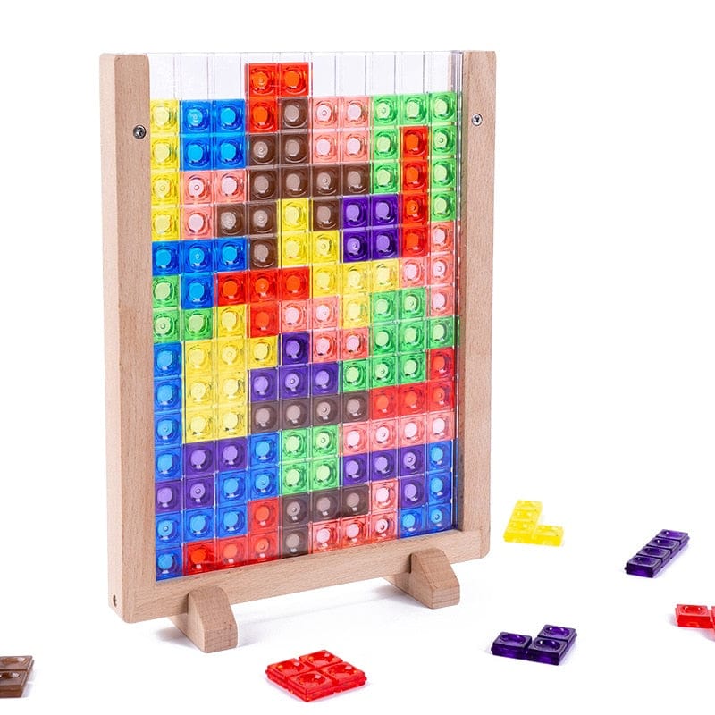 Jouet éducatif Puzzle tetris 3D BOIS boudechoux