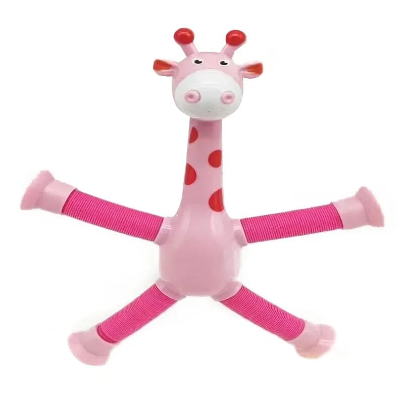 JOUET GIRAFE TÉLESCOPIQUE Rose boudechoux