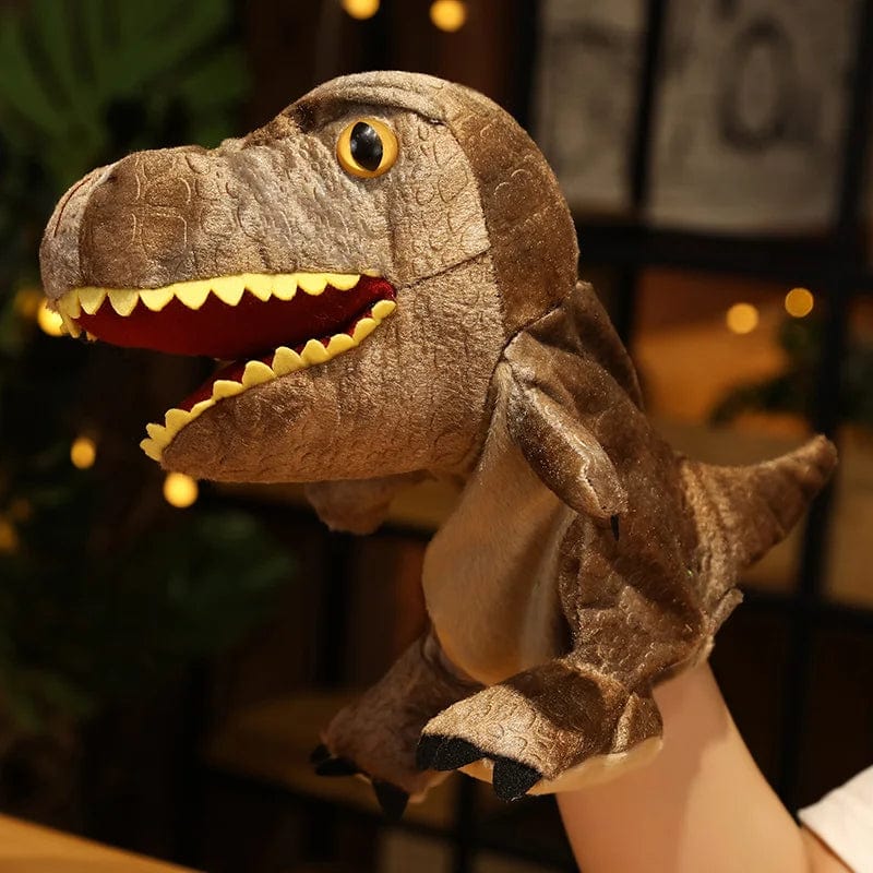 Marionnette Ventriloque Dinosaure brun Boudechoux