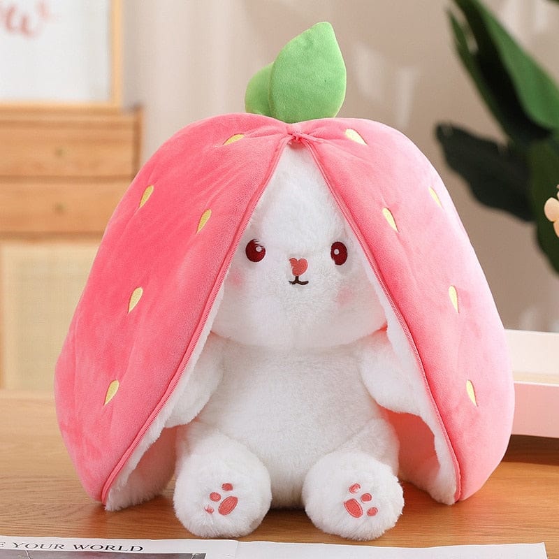 Peluche Lapin Câline et Réconfortante 18cm / lapin Fraise boudechoux