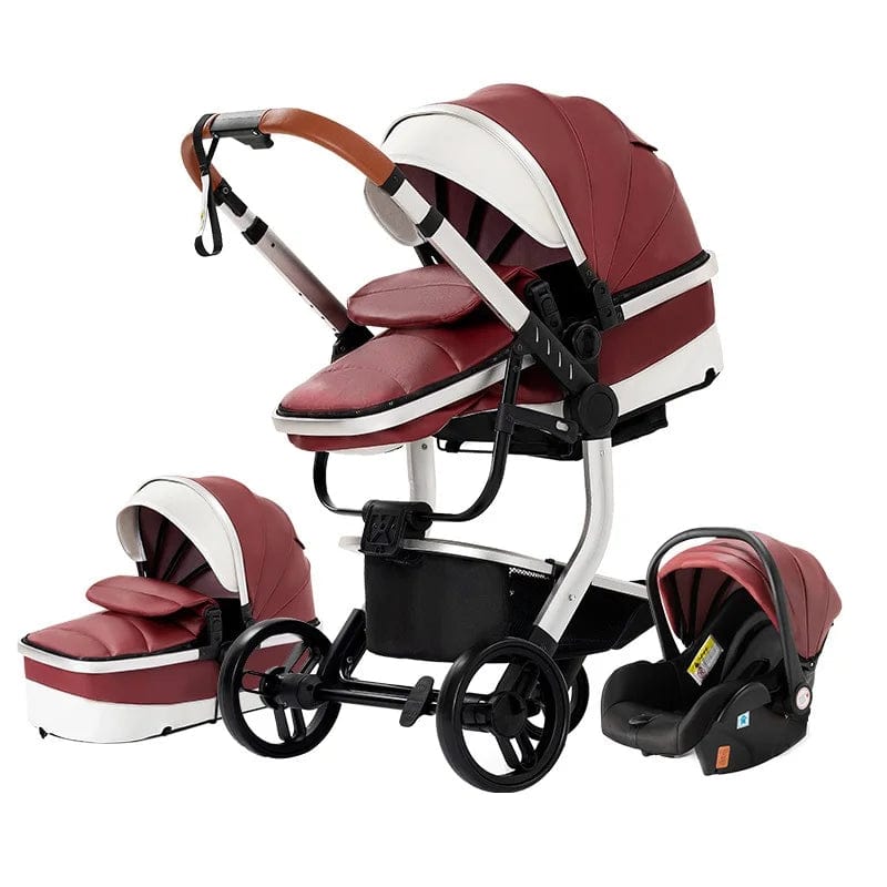 Poussette 3 en 1 pour nouveau-né Rouge boudechoux