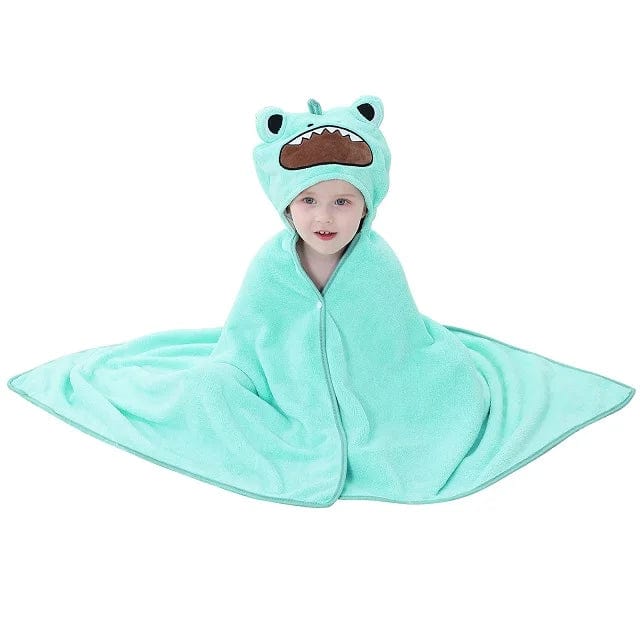 Serviette de Bain a Capuche J - Grenouille bleue Boudechoux