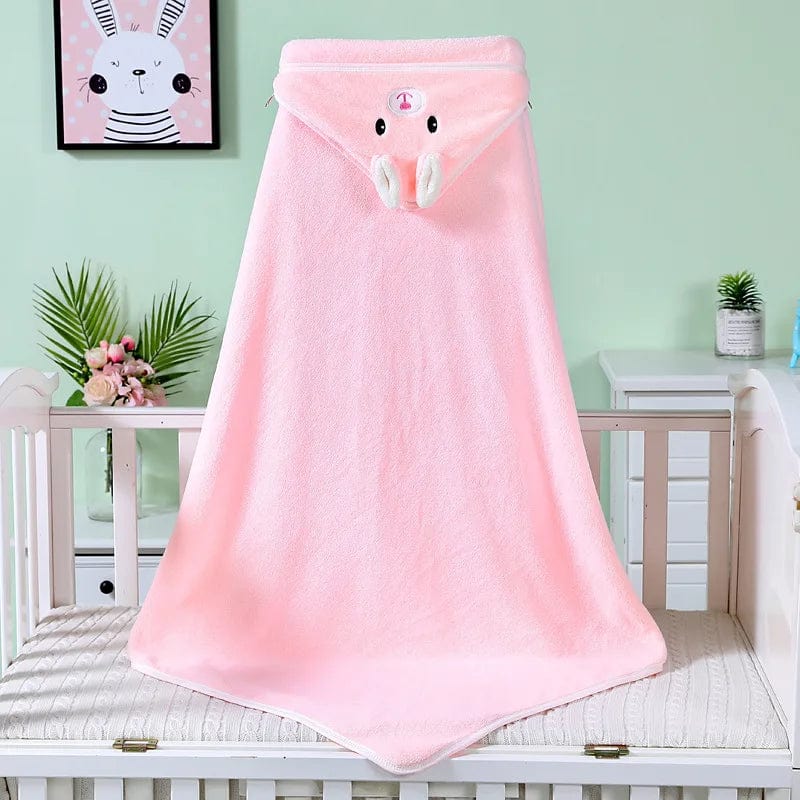 Serviettes à capuche peignoir super douces pour bébé Rose boudechoux
