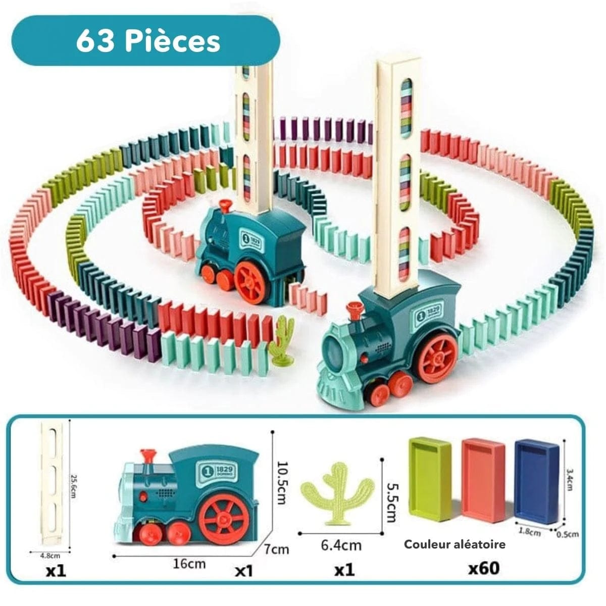 Train domino automatique Basic 60 pièces boudechoux
