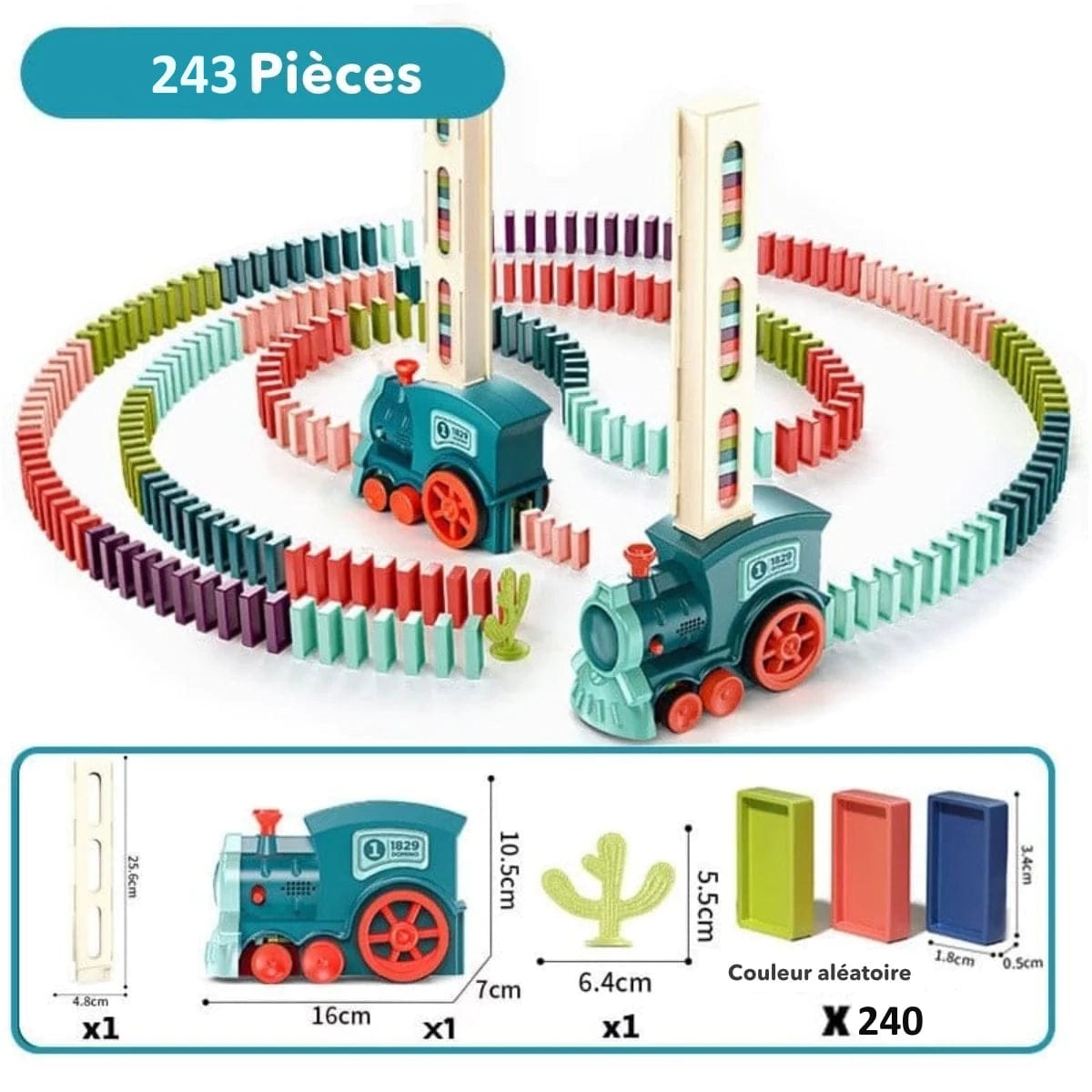 Train domino automatique Deluxe 240 pièces boudechoux
