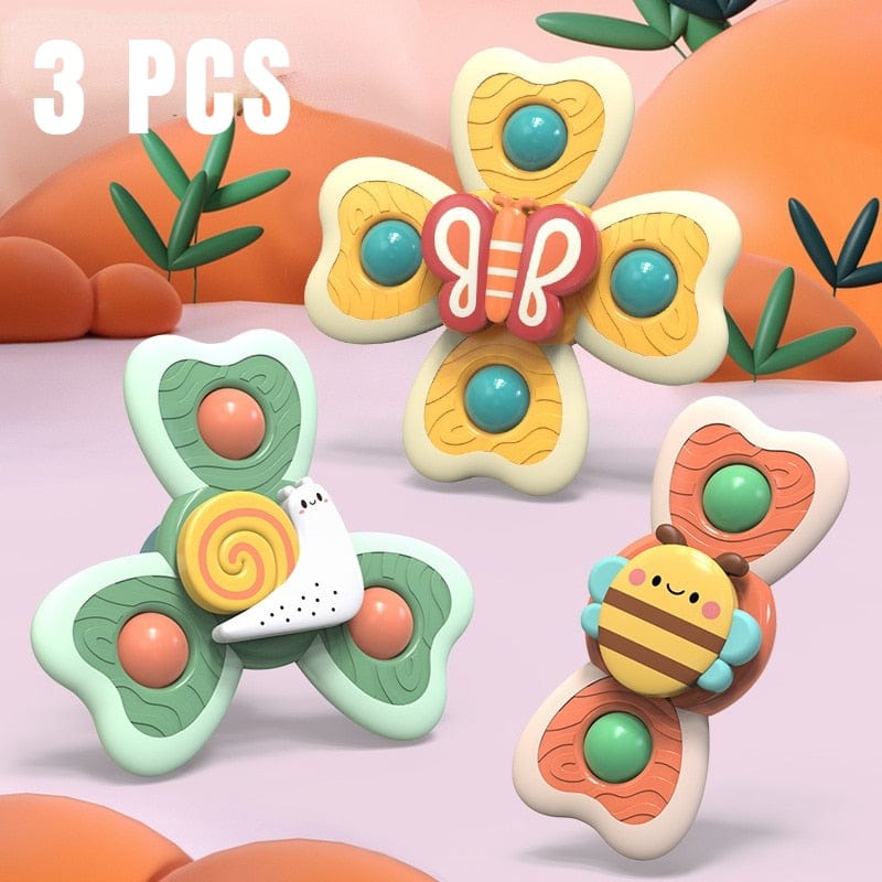 Ventouses d'éveil et éducatives pour bébé Spinners Animaux 3PCS boudechoux