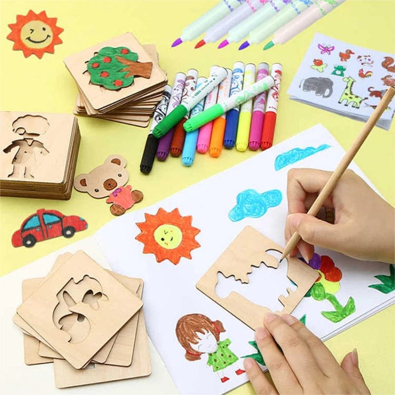 Apprentissage de dessin Bois Montessori pour enfants boudechoux