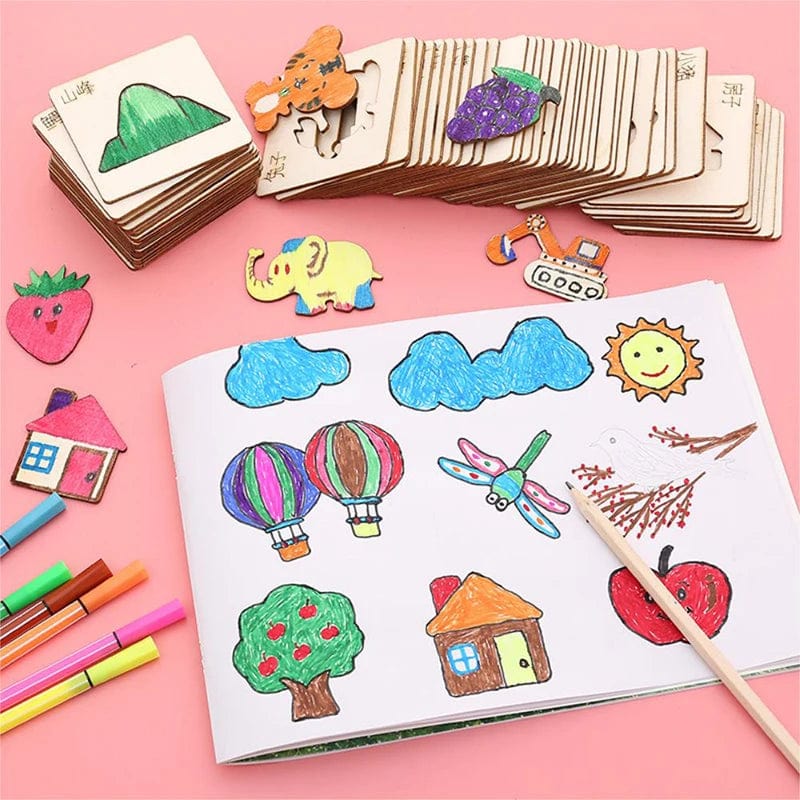 Apprentissage de dessin Bois Montessori pour enfants boudechoux