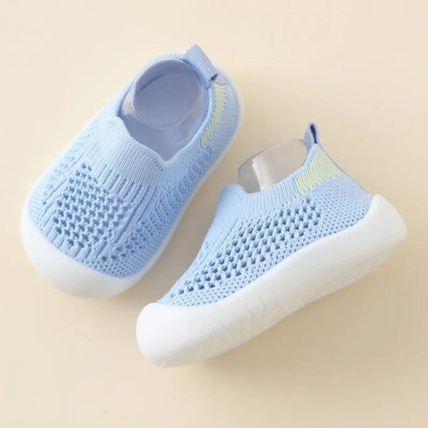 Chausson Bebe en Tricot Bleu / 0-6 mois Boudechoux