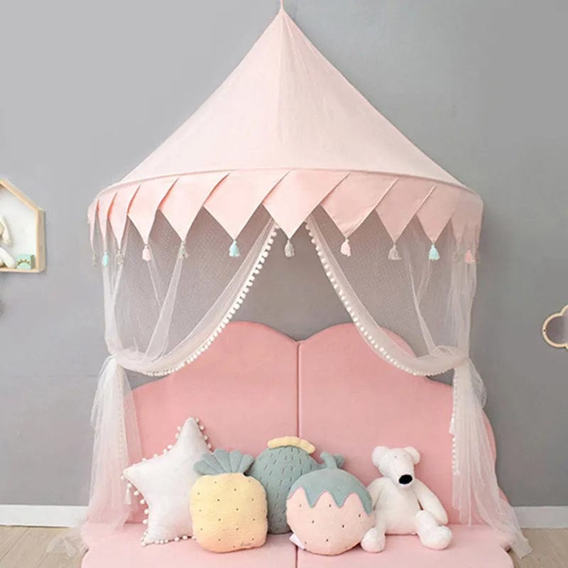 Ciel de lit demi lune Rose boudechoux