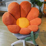 Coussin de chaise doux  en forme de fleur Orange boudechoux