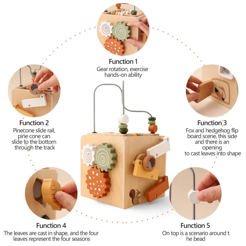 Cube Montessori en bois 5 en 1 boudechoux