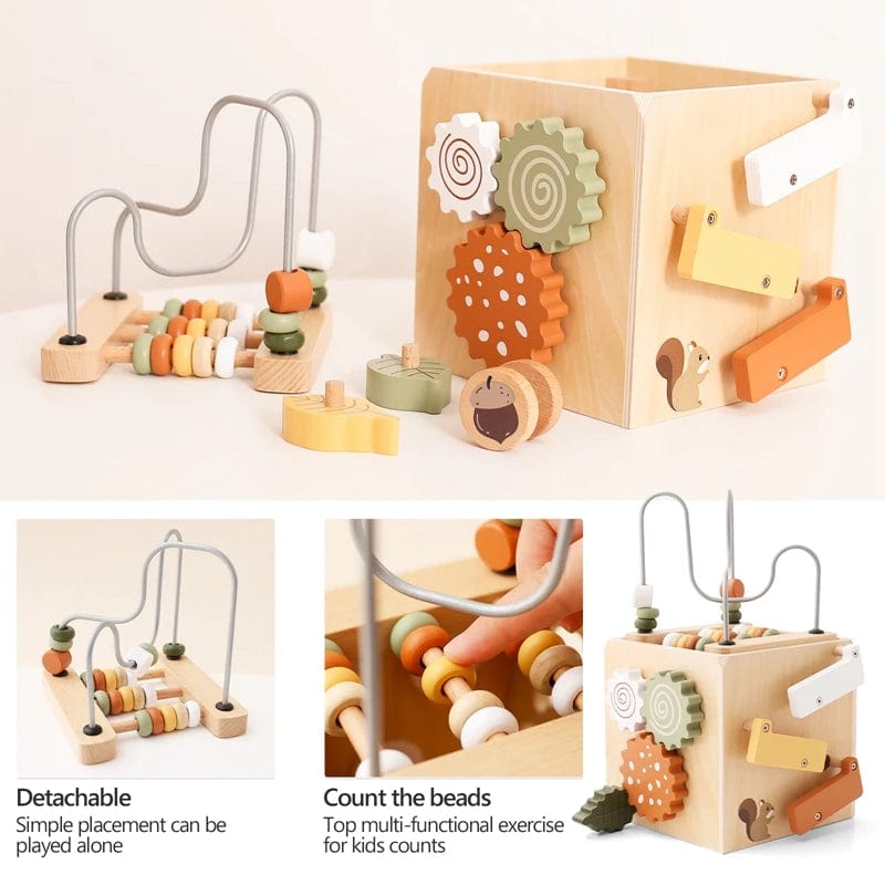 Cube Montessori en bois 5 en 1 boudechoux