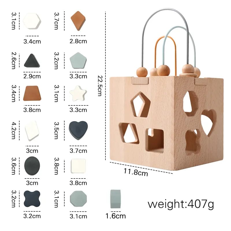 Cube Montessori en bois 5 en 1 Style 2 boudechoux