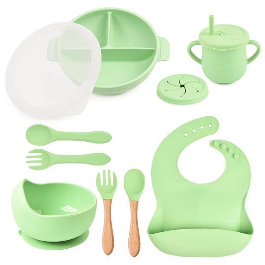 Ensemble de vaisselle en silicone pour enfants Vert boudechoux