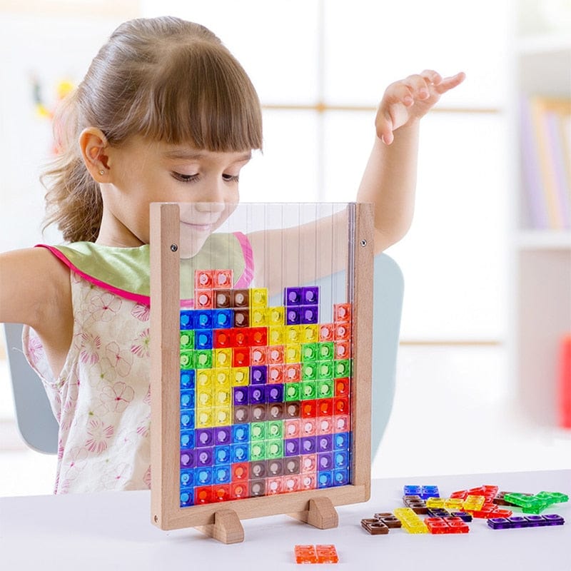 Jouet éducatif Puzzle tetris 3D  BOIS boudechoux