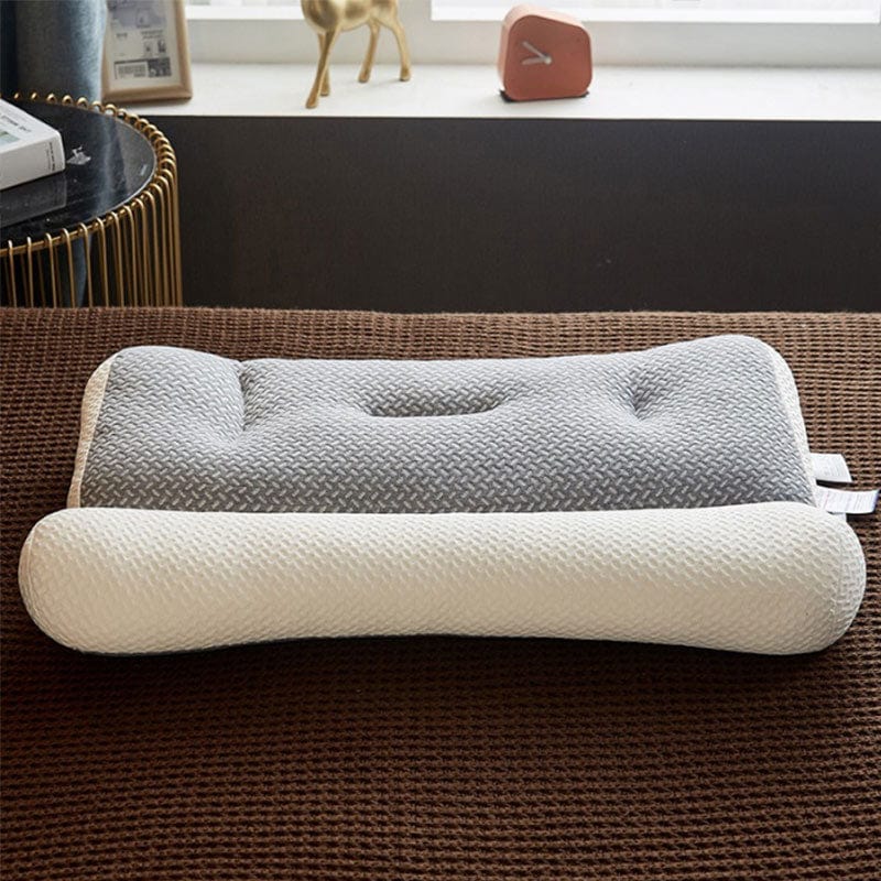 Oreiller Ergonomique pour Cervicales Gris Blanc boudechoux