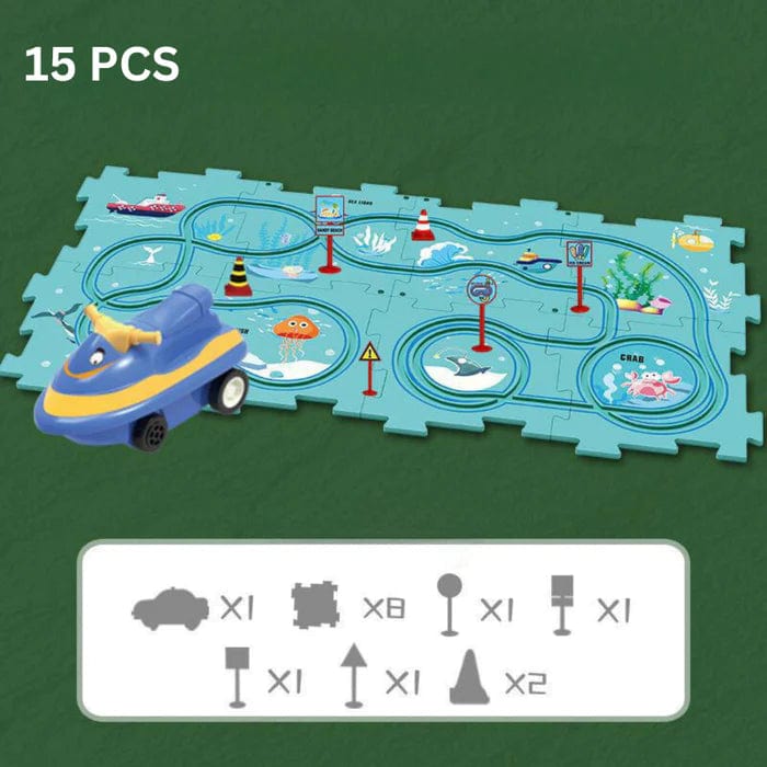 Pistes de voitures personnalisables pour un jeu créatif Ocean 15PCS boudechoux