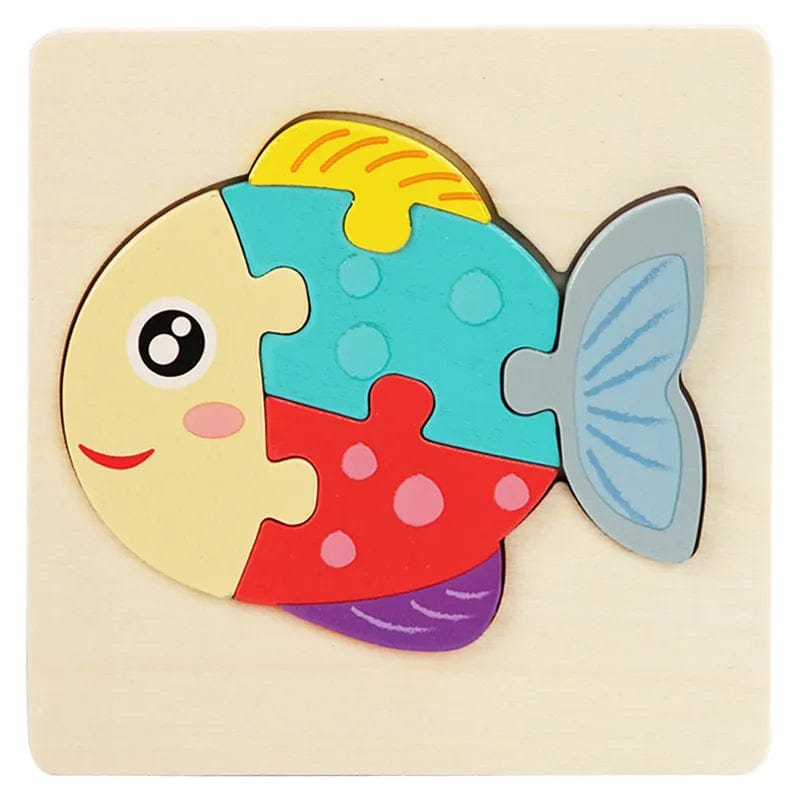 Puzzle en bois Montessori Safar Poisson boudechoux