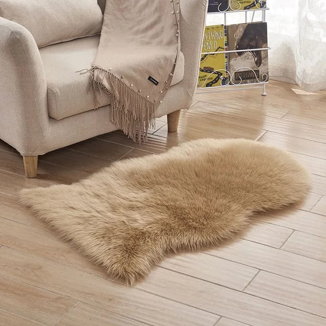 Tapis Peau d’agneau décoration chambre Beige / 60X120cm boudechoux