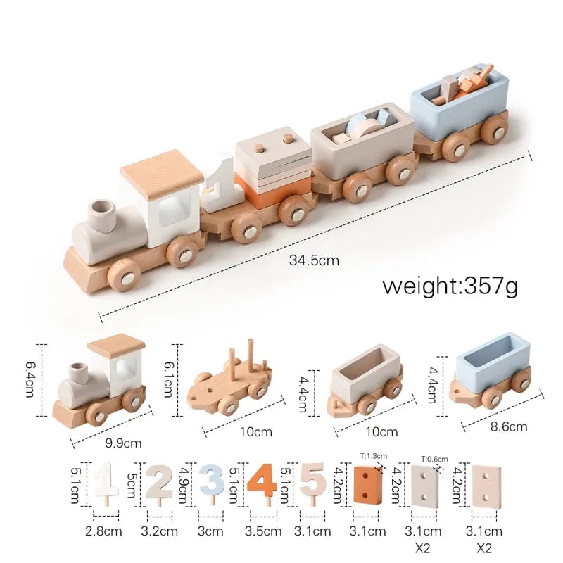 Train en bois Montessori pour bébé Train en Bois boudechoux