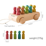 Train en bois Montessori pour bébé Voiture à Tirer boudechoux